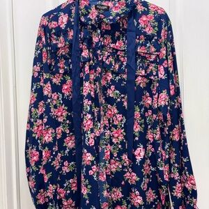 Floral Navy Blouse